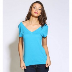 Plain Sheer Jersey Double-V t-shirt Bella +Canvas 110 GSM